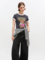 Camiseta Ganni corta negra peluche
